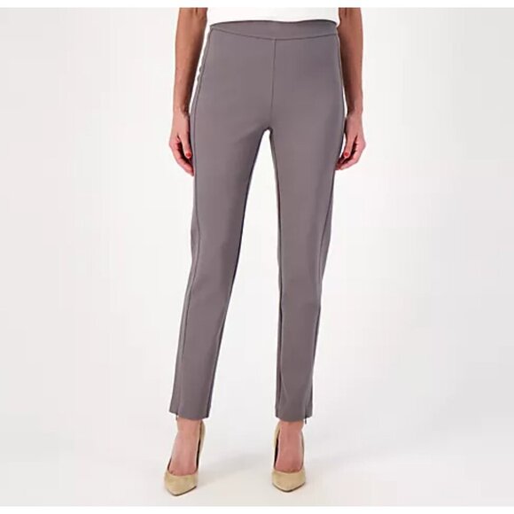 New Isaac Mizrahi Live! Medium Grey Petite Elements 24/7 Stretch Pants Petite 2X - Picture 1 of 5